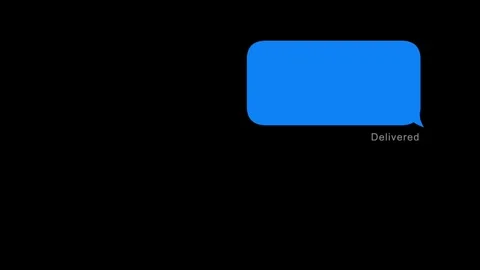 Animation of chat bubbles on a black background with blue and white message.. Stock Footage 303490008