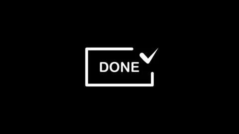 Animation of a check mark appearing next to a word done symbol on a sleek b.. Stock Footage 329145106