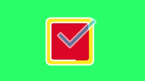 Animation check mark on green background. Stock Footage 255349204