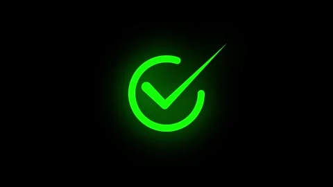 Animation of check mark icon. Approve and confirm sign. Correct symbol in m.. Stock Footage 322966772