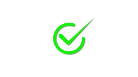 Animation of check mark icon. Approve and confirm sign. Correct symbol in m.. Stock Footage 322966789
