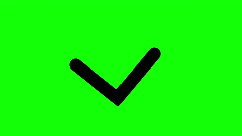 Animation of Check Mark Sign. Sign on Green Screen Background Stock Footage 157170553