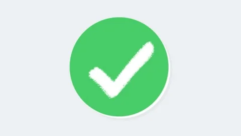 Animation of checking check mark on green circle shaded white background Stock Footage 279432825
