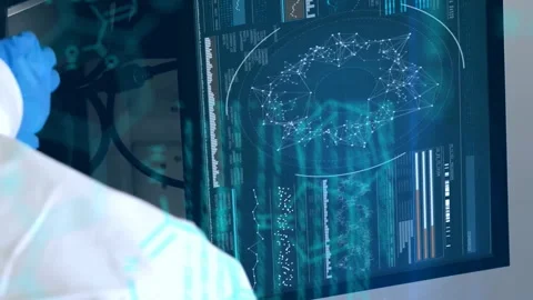 Animation of chemical formula and data processing over caucasian female Stock Footage 312945295