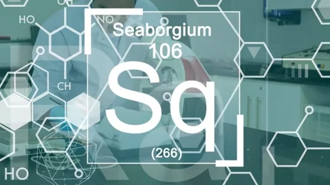 Animation of chemical formulas and elements over caucasian male lab worker with 스톡 동영상 219974642