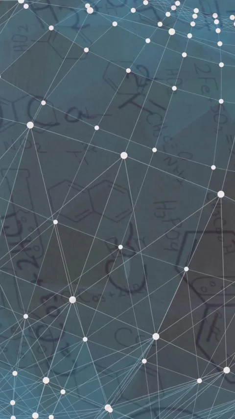 Animation of chemistry data and drawings over globe with network of connections Stock Footage 343079557