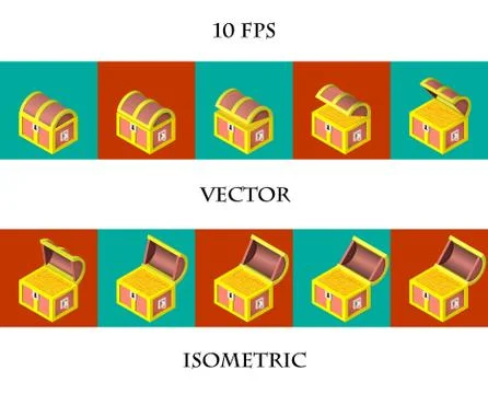 Animation of the chest. Stock Illustration