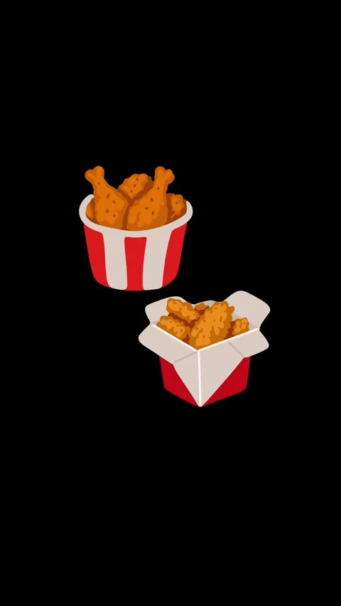 Animation chicken bucket and wings container Stock Footage 336893229