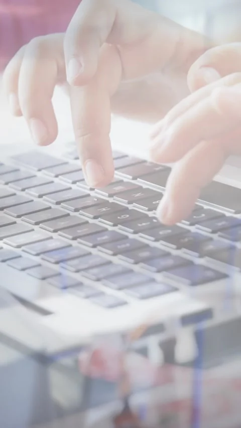 Animation of child using laptop with empty class in background Stock Footage 331649648