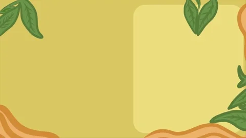 Animation of children's yellow background with small leaves. Loop playback Stock Footage 313462641