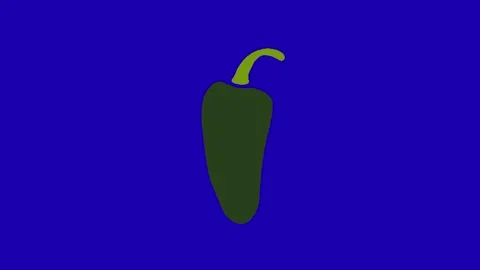 Animation of chili on blue background Vidéo 333150990