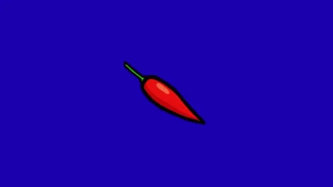 Animation of chili on blue background 動画素材 333150992