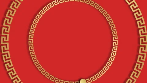 Animation of chinese pattern and clouds decoration on red background Stock Footage 312520878