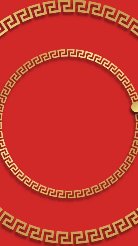 Animation of chinese pattern and clouds decoration on red background Stock Footage 323909339