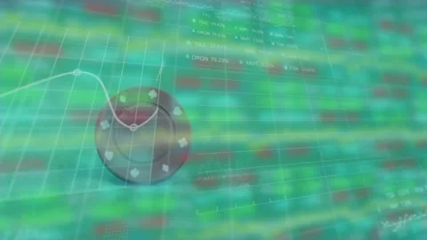 Animation of chip over data processing Stock Footage 330732056