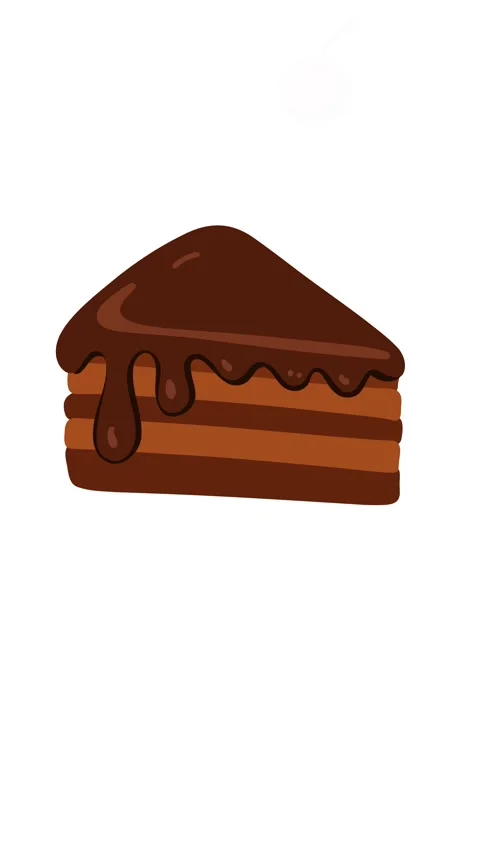 Animation chocolate cherry cake slice 動画素材 336893128