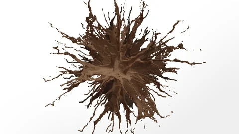 Animation of the chocolate splash explosion Stock Footage 141627235