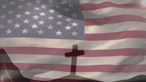 Animation of christian cross and flag of... | Stock Video | Pond5