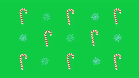 Animation of Christmas candy canes and snowflake pattern. Stock Footage 166015342