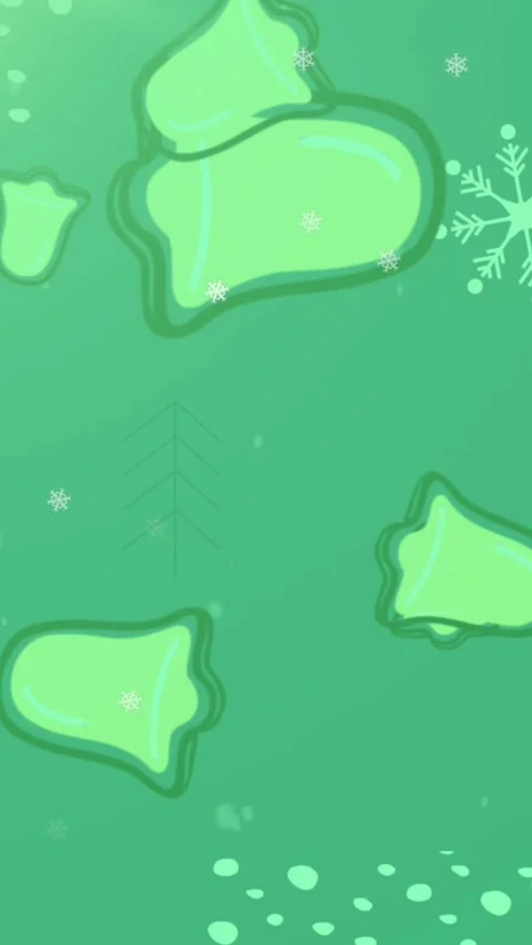 Animation of christmas pattern with bells and trees on green background Stock Footage 344783120