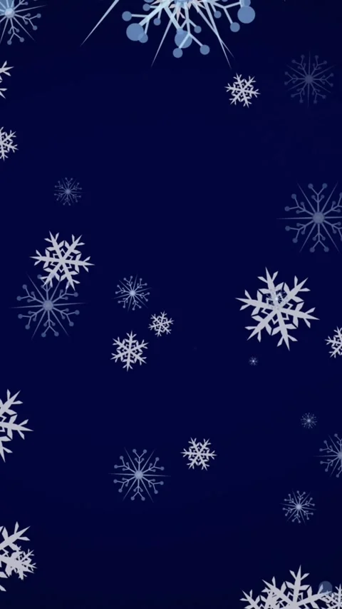 Animation of christmas snowflakes falling on dark blue background Stock Footage 342098167