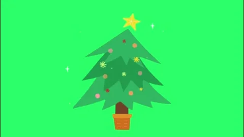 Animation Christmas tree on green background Stock Footage 145521546