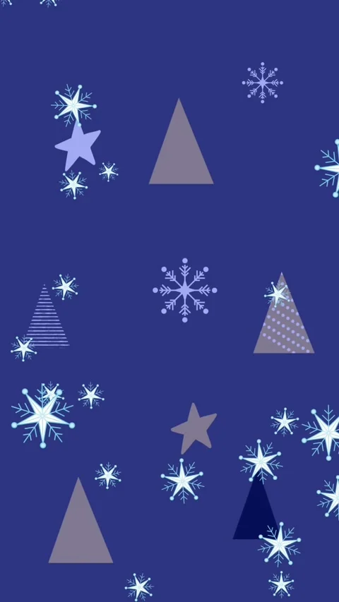 Animation of christmas tree over christmas tree pattern on blue background Stock Footage 343867555