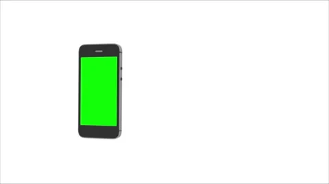 Animation of a chroma key screen of a smartphone against white background and Stock Footage 49326216