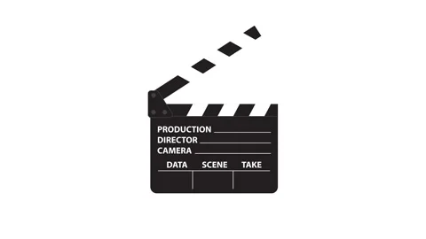 Animation cinema clapper board. Concept filmmaking and video production. Stock Footage 132820138