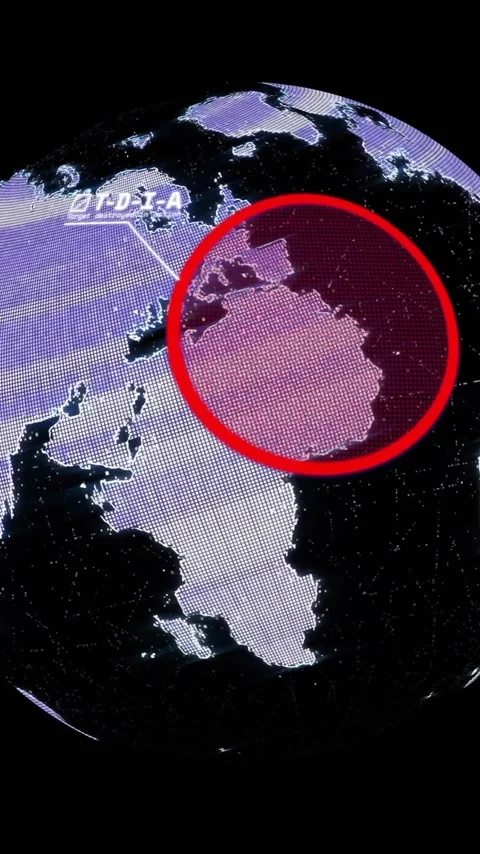Animation of circle and digital data processing over globe Stock Footage 342953999