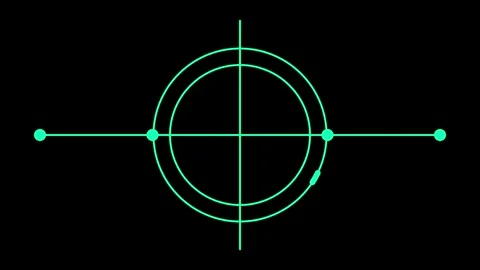 Animation of circle and green line HUD technological concept animated on bl.. Stock-Footage 332723397