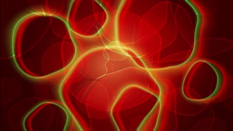 Animation circle bright light liquid soft motion. Abstract wavy shiny neon red Stock Footage 334692072