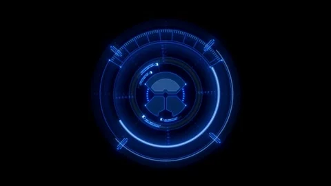 Animation circle loading HUD on black background. Stock Footage 241519056