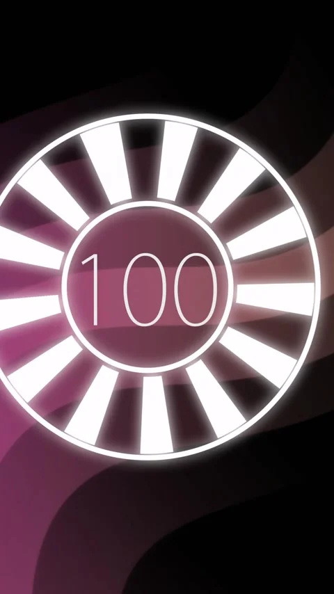 Animation of circle with numbers growing to 100 over neon pattern background Stock Footage 341659836