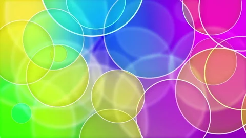Animation of circles. Abstract background, beautiful multi-colored circles. Vídeo Stock 147577443