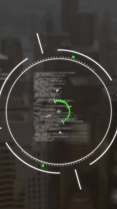 Animation of circles and computer language over modern cityscape in background Stock Footage 344723272