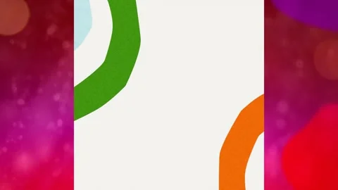 Animation of circles and multicolored liquid pattern against abstract background Stock Footage 328712671