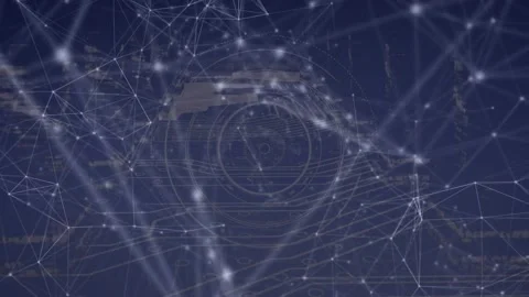 Animation of circles and network of connections on navy background Stock Footage 219759543