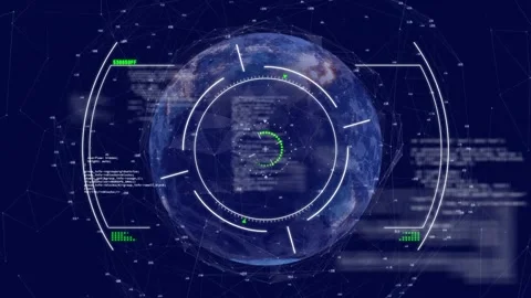 Animation of circles, computer language, connected dots with numbers over Stock Footage 327585121