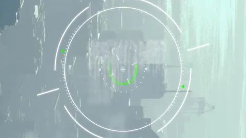 Animation of circles, lines and computer language over aerial view of fog Stock Footage 312582446