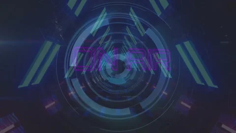 Animation of circles over lines forming triangular tunnel against black Stock Footage 326100625