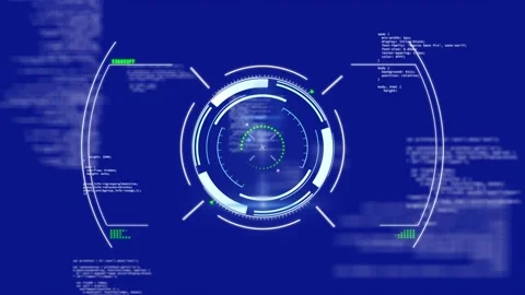 Animation of circles over looping computer language against blue background Stock Footage 328507370