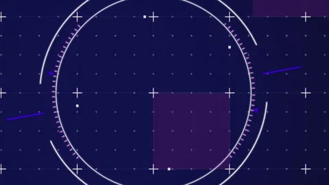 Animation of circles over plus symbols and squares against grid pattern in Stock Footage 312645895
