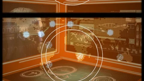 Animation of circles over world map on o... | Stock Video | Pond5