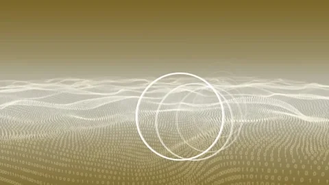 Animation of circles spinning over mesh binary coding Stock Footage 169521314