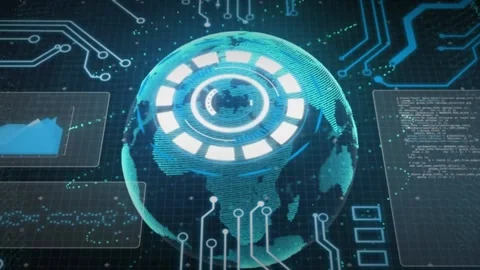 Animation of circuit board and data proc... | Stock Video | Pond5