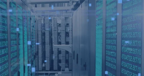 Animation of circuit board and data processing over computer servers Stock Footage 265634253