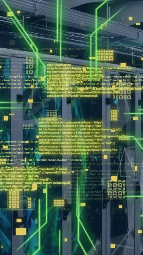 Animation of circuit board and data processing over computer servers Stock Footage 320589861