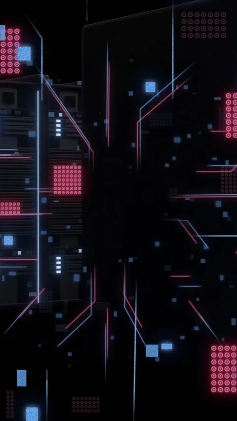Animation of circuit board and digital data processing over computer servers Stock Footage 341927520