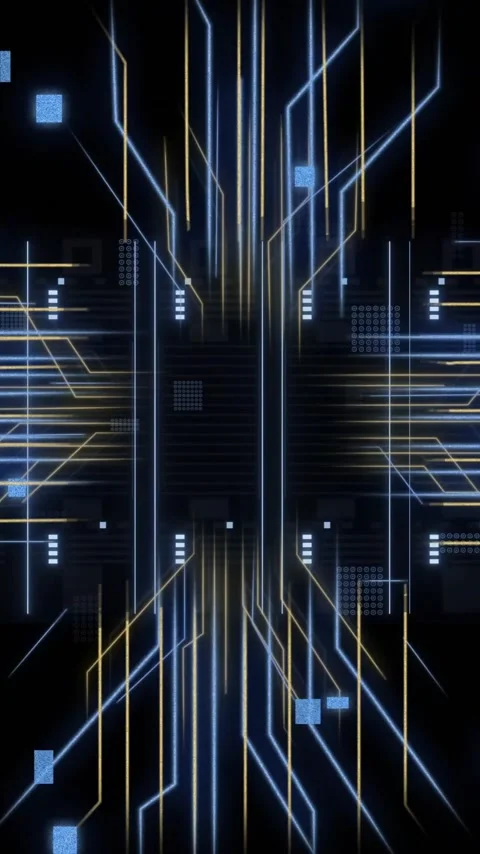 Animation of circuit board and digital data processing over computer servers Stock Footage 341956661